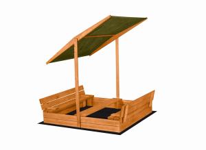 Piaskownica zamykana 140 x 140  z Daszkiem