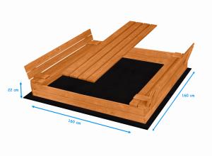 Piaskownica zamykana 160 x 160  Impregnowana