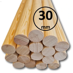Wałek drążek kij drewniany fi 30 - 200 cm