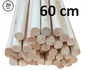 Wałek drążek kij drewniany fi 20 - 60 cm